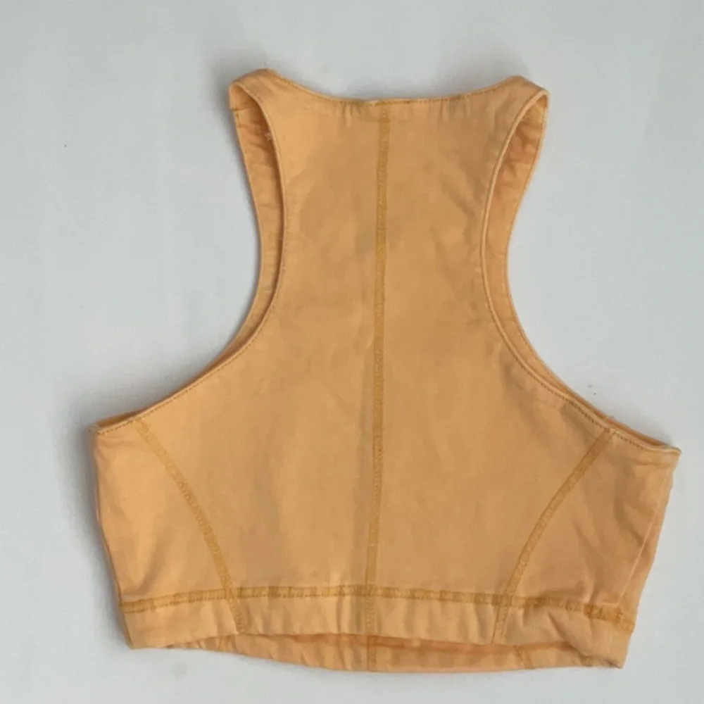 Zara NWOT Orange Denim Racerback Crop Top - Picture 8 of 10